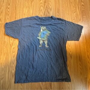 Men’s Vintage Blue Graphic T-Shirt with Bear Design L